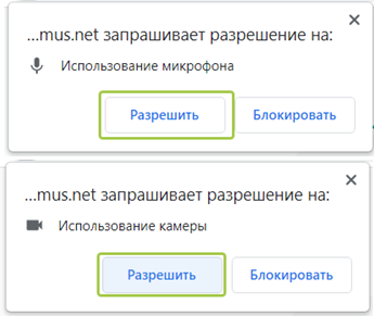 Разрешить использование камеры и микрофона